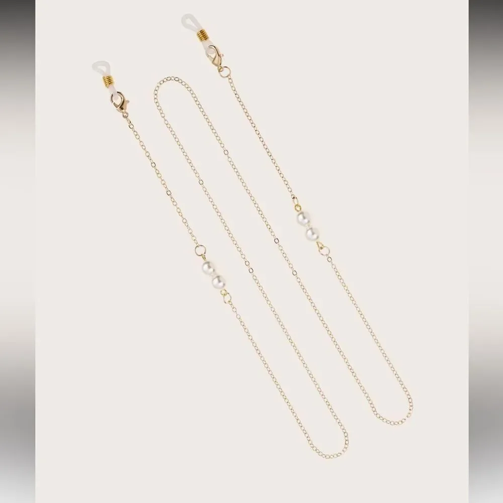 Elegant Pearl Silver Glasses Chain A1654